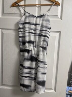 Women’s Black & White Striped Sleeveless Dress